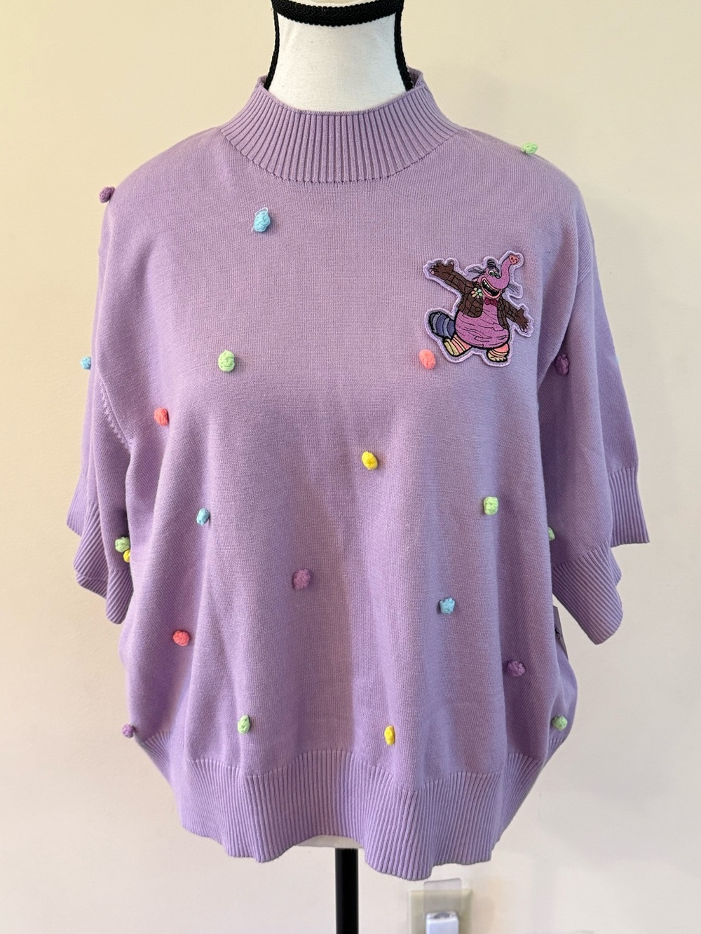 Disney / Pixar Inside Out - Bingbong  Lavender Pom-Pom Knit Sweater (2x)